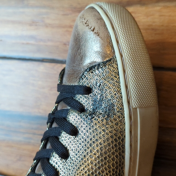Crime London | distressed gold low top sneaker - Picture 8 of 15